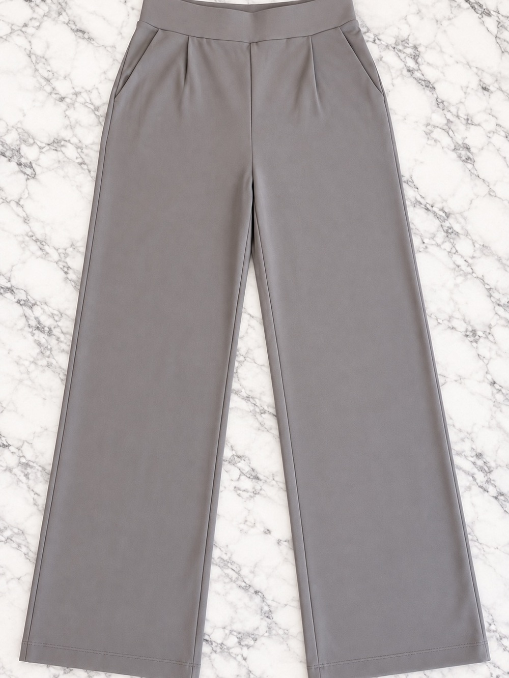 Halara High Waisted Wide Leg Work Pants Gray XS Tall Stretch Pull On